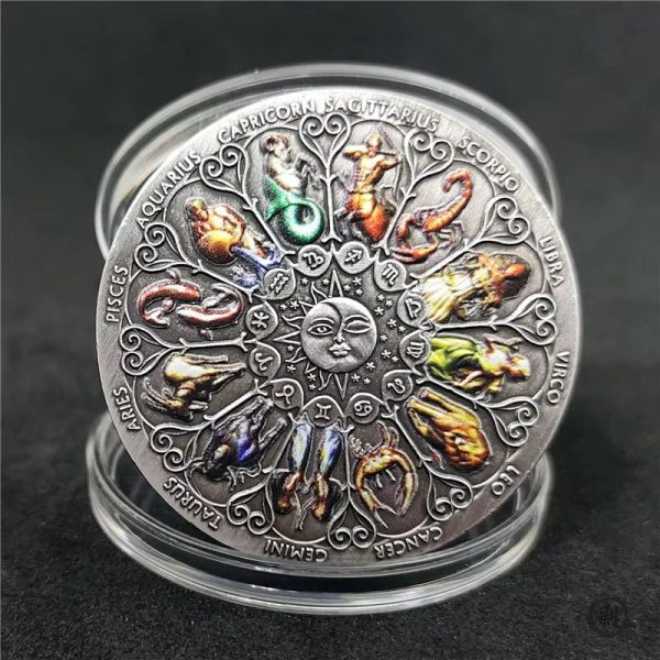 01 Twelve Constellations Lucky Goddess Guardian Coin | Zodiac Collector's Piece