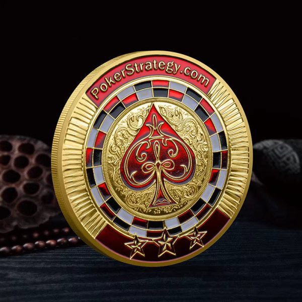 01 Las Vegas Poker Chip Commemorative Coin – Ace of Spades Gold Medal Gift