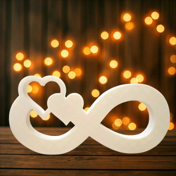Infinity Love Heart Ornament - Unique 3D Printed Decor