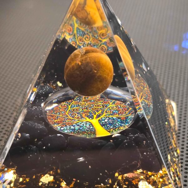 01 Energy Pyramid Orgonite Ball Tree - Crystal Healing Gift