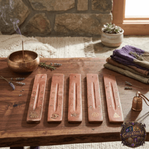 01 Wooden Incense Holder with Gold Star Inlay