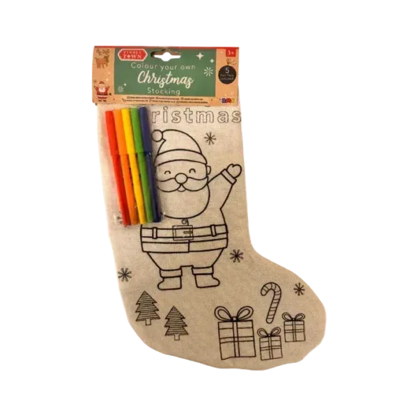 Custom Christmas Stocking with 4 Colouring Pens