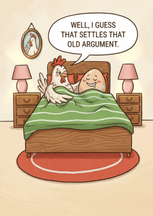 01 Well, I Guess That Settles That – Cheeky Chicken & Egg Funny Card
