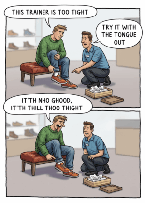 01 Try It With The Tongue Out – Funny Trainer Birthday Card