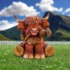 Highland Cow Thistle Figurine - Handcrafted Decor