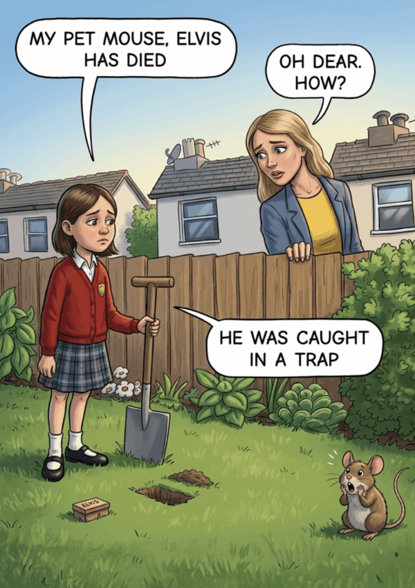 He Was Caught In A Trap – Funny Elvis Mouse Birthday Card