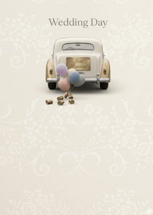 01 Wedding Day – Classic Car Just Married Wedding Card