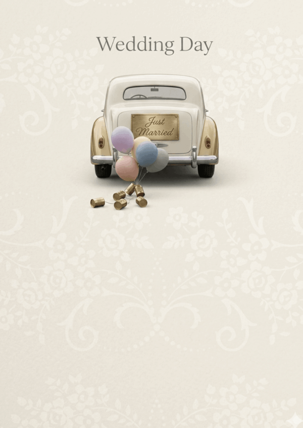 Wedding Day – Classic Car Just Married Wedding Card