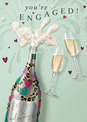 01 You're EnGAGEd! – Champagne Engagement Congratulations Card