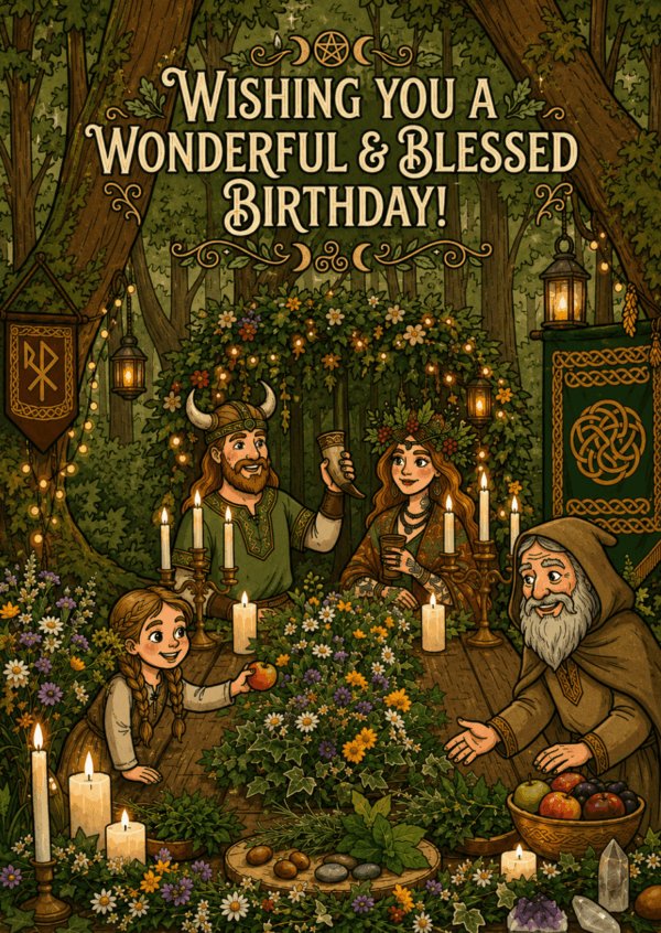 01 Wishing You a Wonderful & Blessed Birthday – Pagan Birthday Card