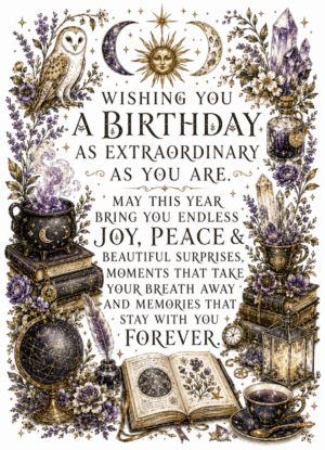 Wishing You a Birthday as Extraordinary as You Are – Wiccan Birthday Card
