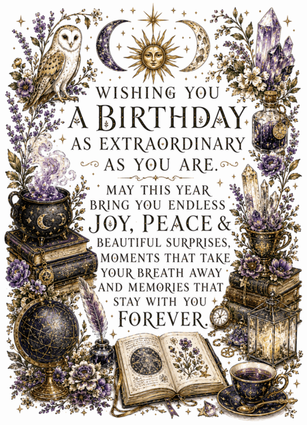 Wishing You a Birthday as Extraordinary as You Are – Wiccan Birthday Card