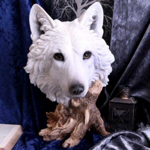 Wild Winter White Wolf Bust | Large Gothic Fantasy Figurine | Nemesis Now