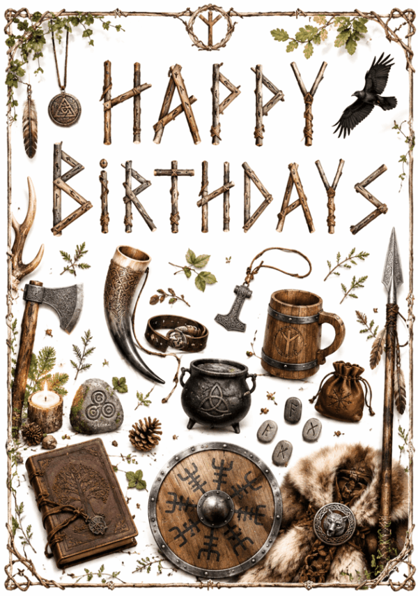 Happy Birthday – Viking Norse Birthday Card