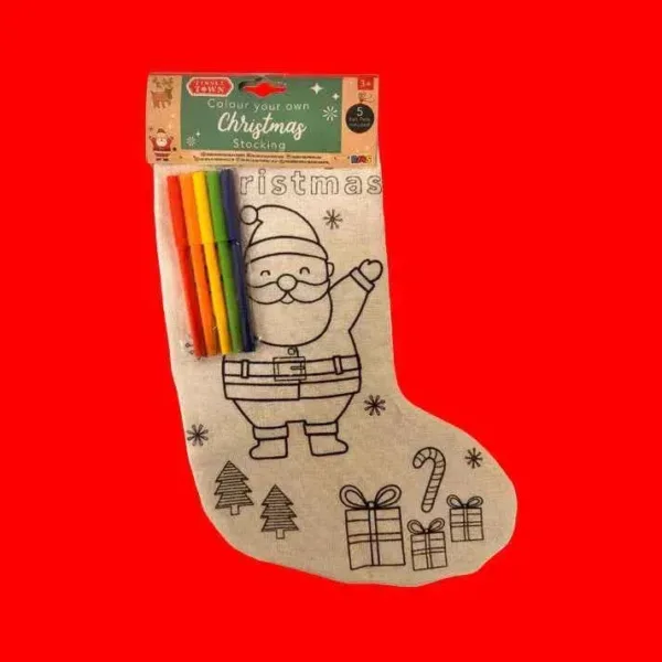 Custom Christmas Stocking with 4 Colouring Pens