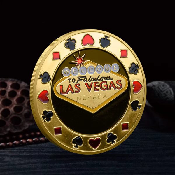 02 Las Vegas Poker Chip Commemorative Coin – Ace of Spades Gold Medal Gift