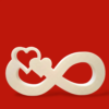 Infinity Love Heart Ornament - Unique 3D Printed Decor