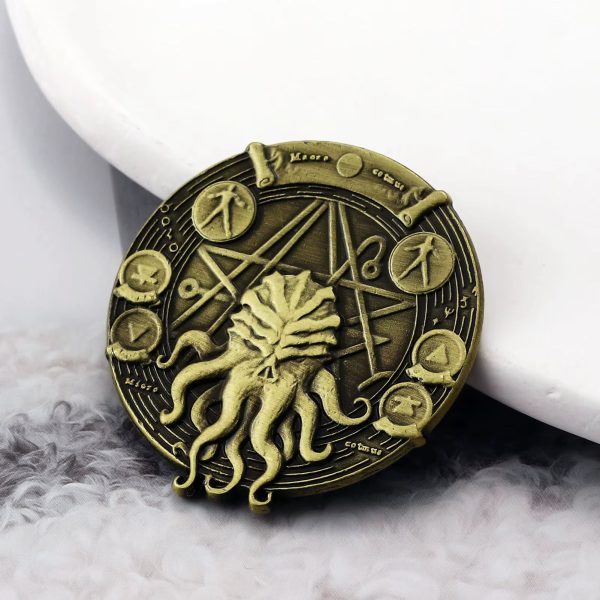 Cthulhu Pentagram Coin — HP Lovecraft Necronomicon Sigil