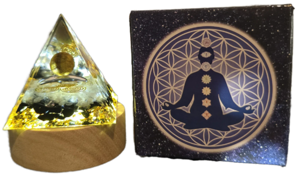 02 Energy Pyramid Orgonite - Clear Ball for Crystal Healing and Spiritual Gifts (#BC)