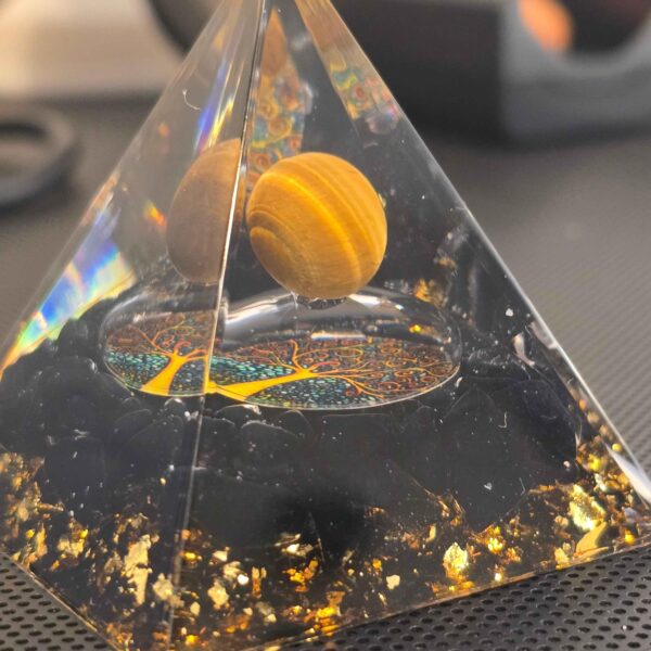 02 Energy Pyramid Orgonite Ball Tree - Crystal Healing Gift