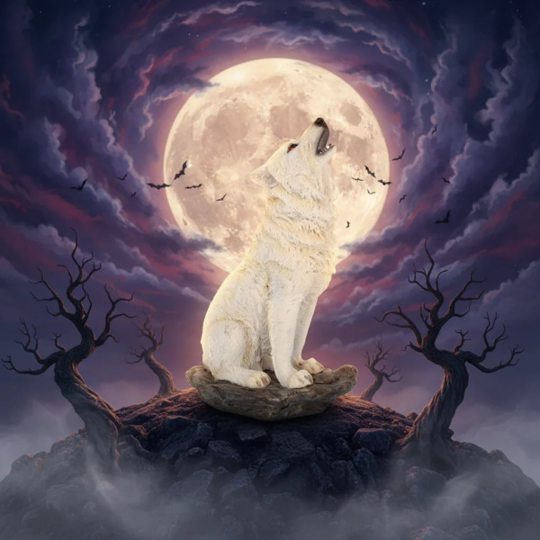 Howling White Wolf Figurine 20cm | Storms Cry | Nemesis Now