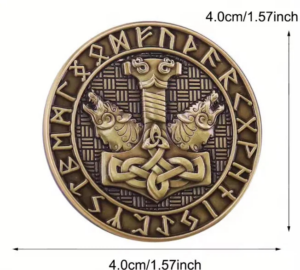 Mjolnir & Wolf Norse Viking Brooch | Collector's Heritage Pin Badge