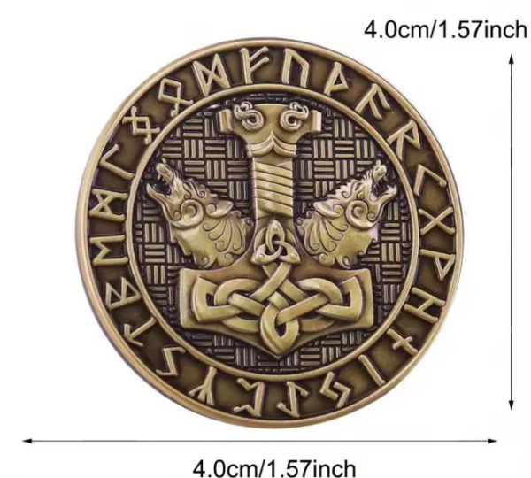 02 Mjolnir & Wolf Norse Viking Brooch | Collector's Heritage Pin Badge