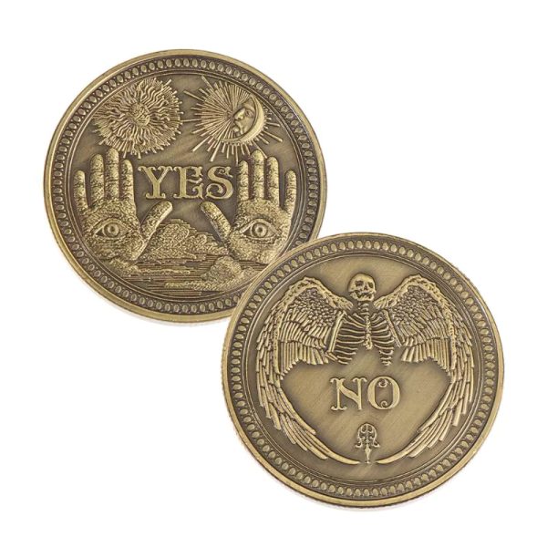 The Decision Maker – Bronze Skull & Angel Yes/No Challenge Coin