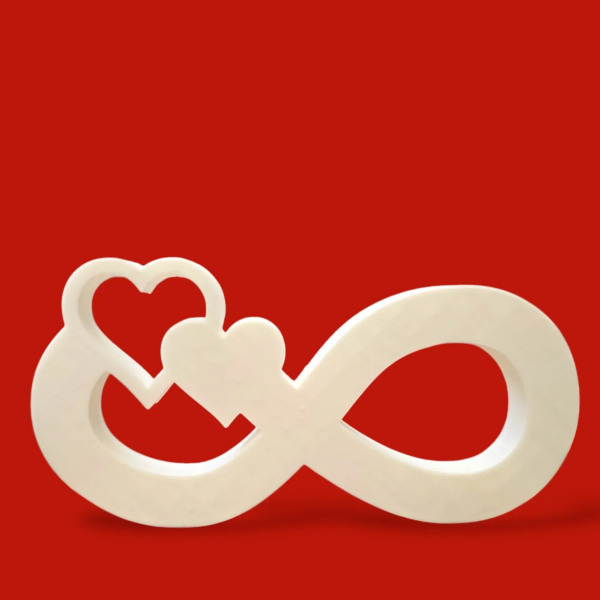 Infinity Love Heart Ornament - Unique 3D Printed Decor