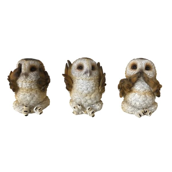 Three Wise Brown Owls Figurine Set 7.5cm | Nemesis Now