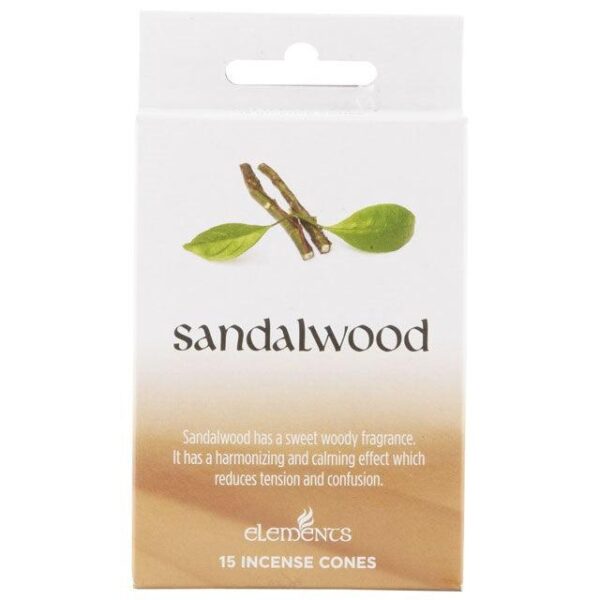 Elements Sandalwood Incense Cones with Metal Holder