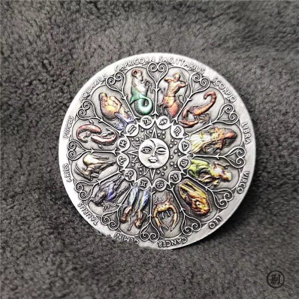 02 Twelve Constellations Lucky Goddess Guardian Coin | Zodiac Collector's Piece