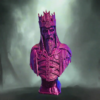 King of Death Bust 15cm - Gothic Skull Sculpture