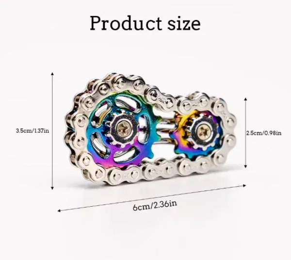 Bike Chain Fidget Spinner Toy - Silent Bearing Stress Relief Gadget for Focus & Relaxation