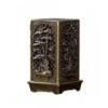 Square Vertical Incense Burner | Chinese Alloy Incense Holder with Xiangyun Plum Blossom Design