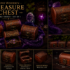 Mini Wooden Treasure Chest Trinket Boxes - Set of 4