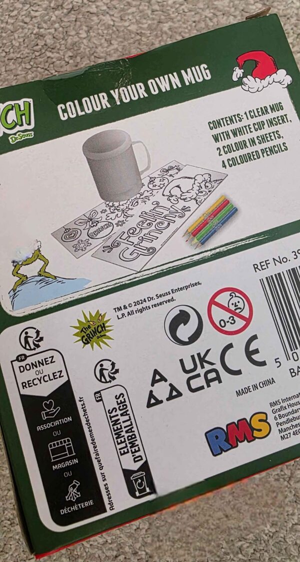 Grinch Colouring Mug - Unleash Your Creativity This Holiday