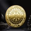 Norse Compass Talisman Coin | Gold Plated Viking Collector's Piece