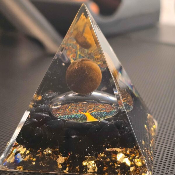 03 Energy Pyramid Orgonite Ball Tree - Crystal Healing Gift