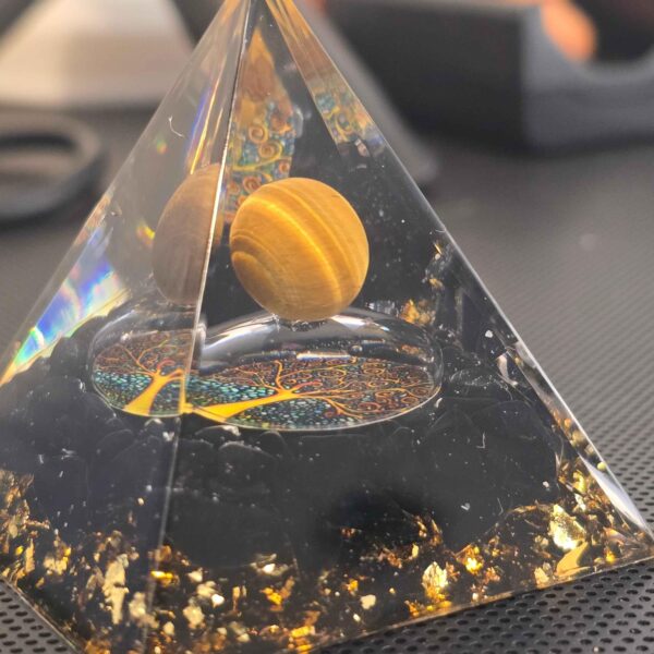 04 Energy Pyramid Orgonite Ball Tree - Crystal Healing Gift