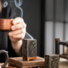 Square Vertical Incense Burner | Chinese Alloy Incense Holder with Xiangyun Plum Blossom Design