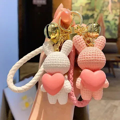 04 Cute Rabbit Keychain - Adorable Heart Design Accessory