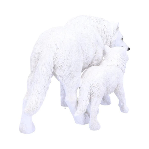 04 Winter Offspring Wolf Ornament | Mother & Pup Gothic Fantasy Figurine