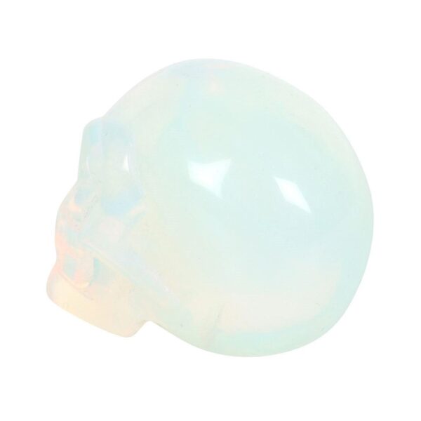 04 Opalite Crystal Skull with Black Drawstring Pouch