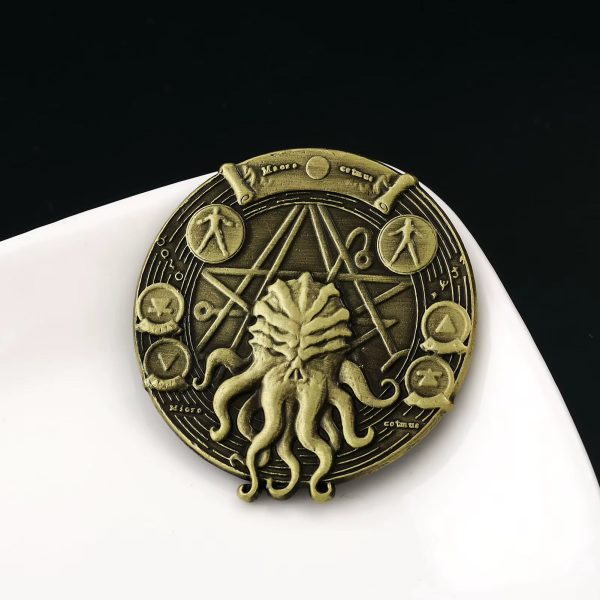 Cthulhu Pentagram Coin — HP Lovecraft Necronomicon Sigil
