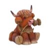 Highland Cow Thistle Figurine - Handcrafted Decor