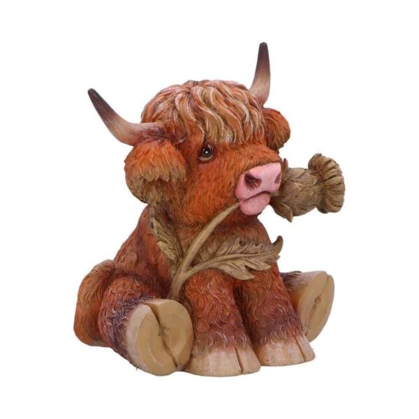 Highland Cow Thistle Figurine - Handcrafted Decor