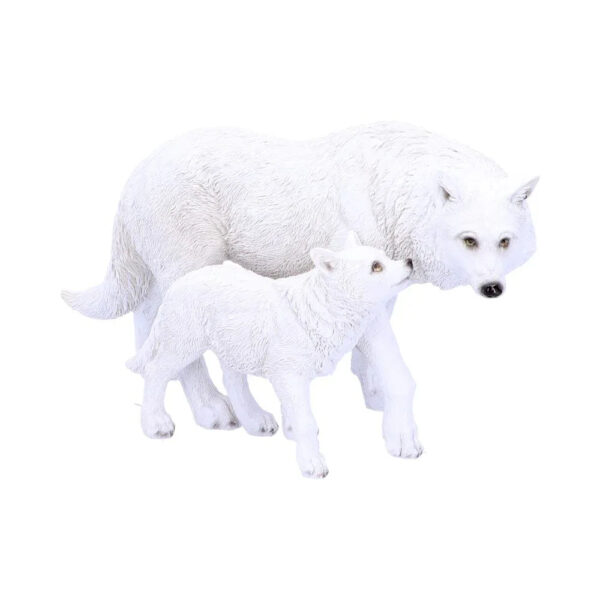 05 Winter Offspring Wolf Ornament | Mother & Pup Gothic Fantasy Figurine