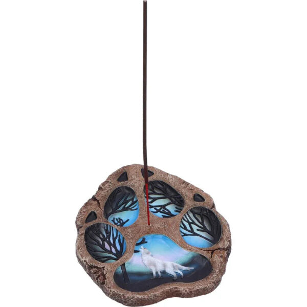 05 Tracks of the Wild Paw Print Incense Burner 15.5cm | Nemesis Now
