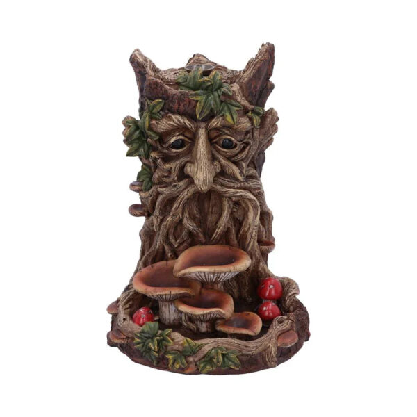 06 The Wisest Dryad Green Man Backflow Incense Burner | Pagan Gothic Decor